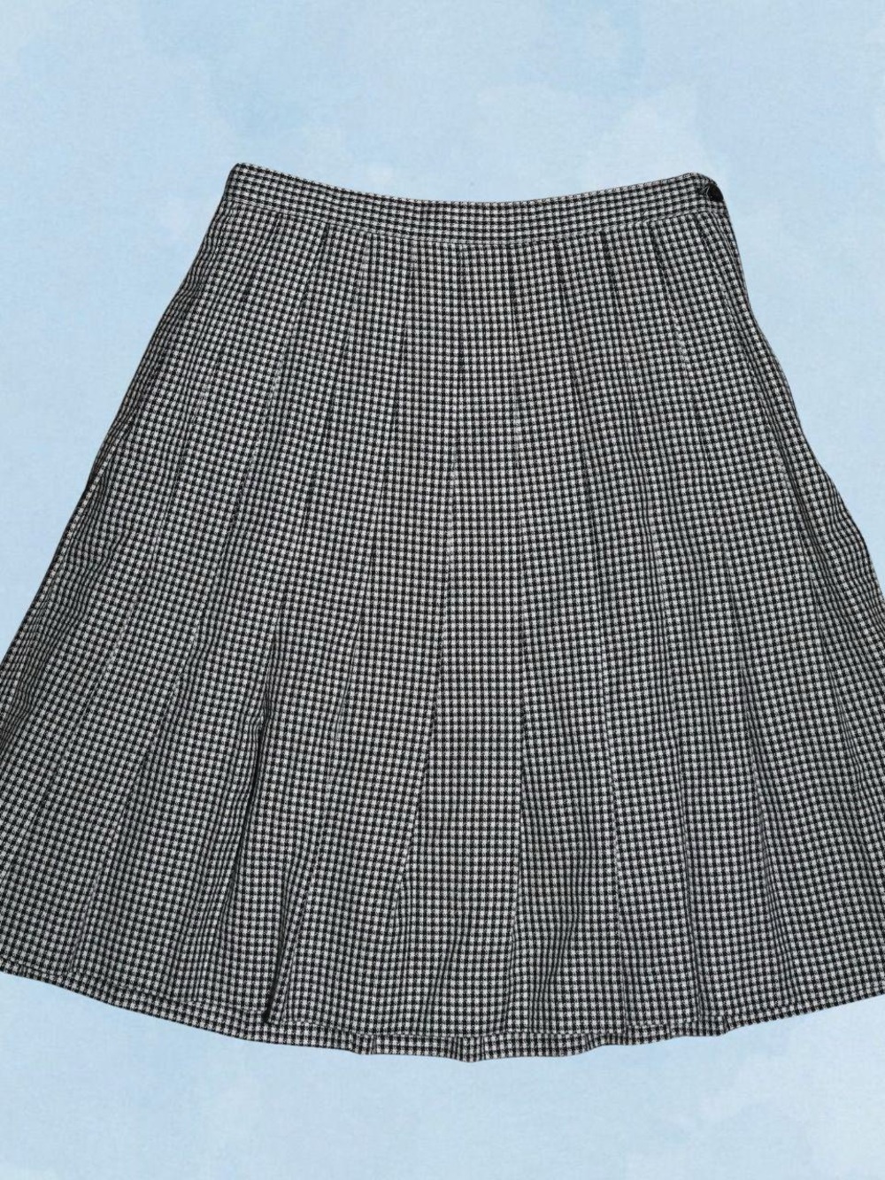 Gingham pleated skirt